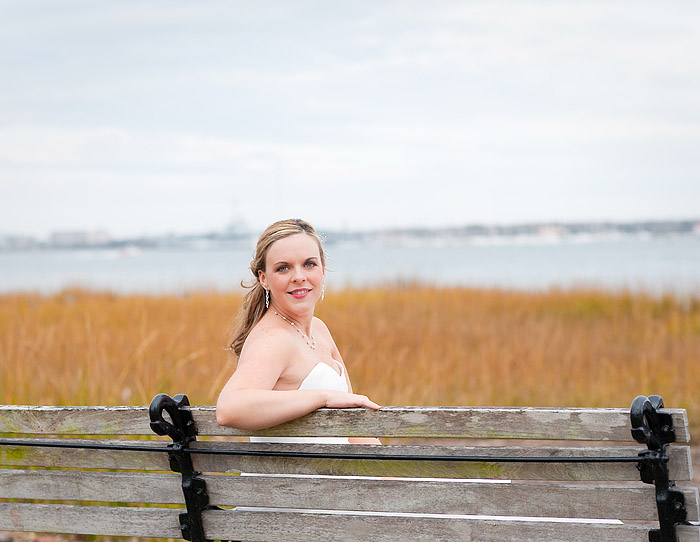 The bride on the bench