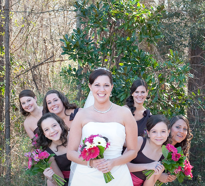 Bride and bridesmaids