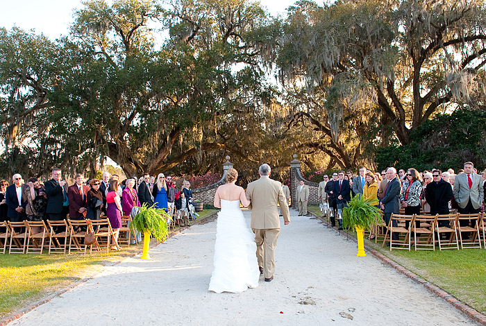 Wedding ceremony at Boone Hall Plantation in Charleston SC