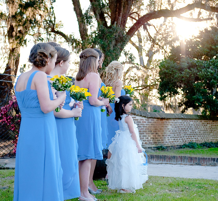 bridesmaids at the wedding ceremony