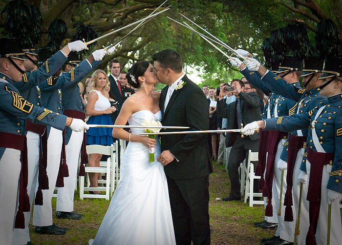 The Arch of Swords for the wedding couple